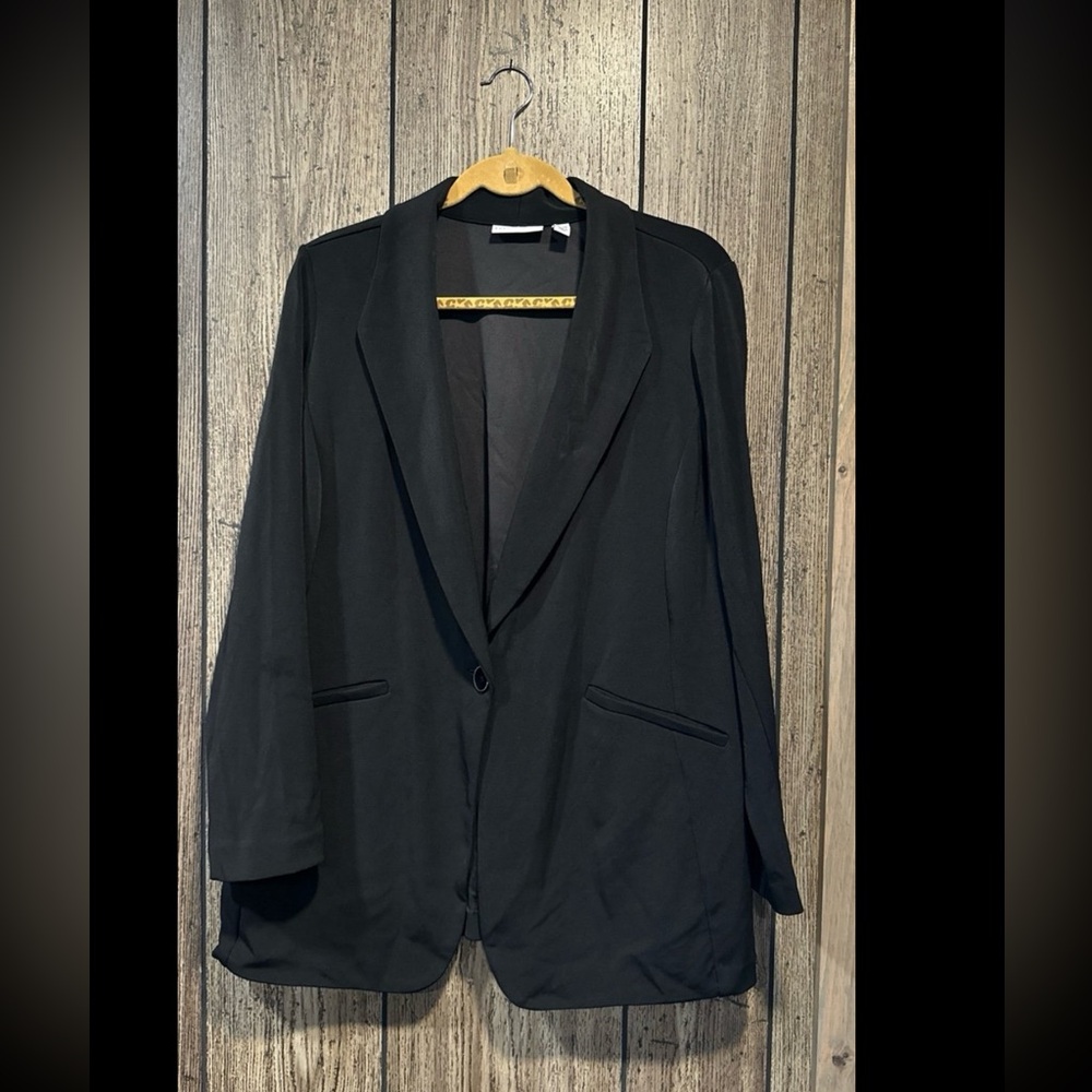 Susan Graver Regular Print or Solid LK Fusion Revere Collar Blazer